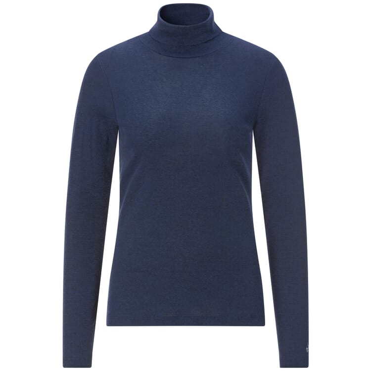 T-shirt à manches longues pour femme, chiné, Bleu foncé