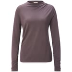 Damen-Viskoseshirt Piqué Grauviolett