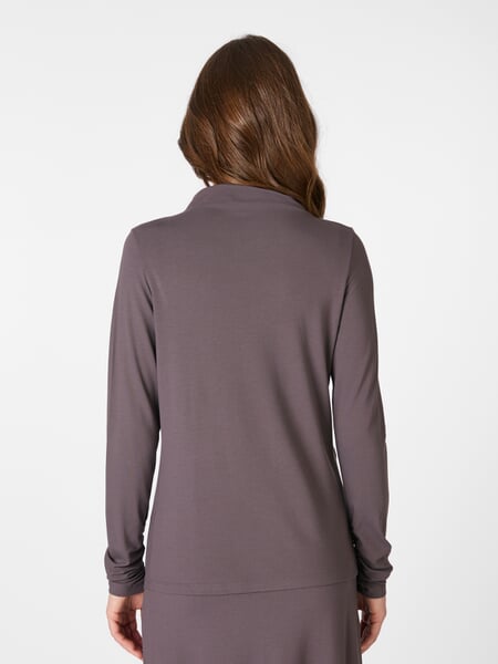 Camiseta de viscosa piqué para mujer Gris violáceo, Tragebild
