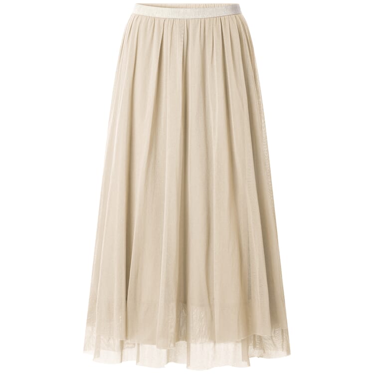 Dames Tule Rok Lang, Licht beige