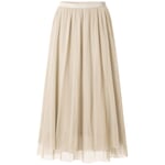 Jupe longue en tulle pour femme Beige clair