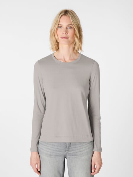 Damen-Langarmshirt Grau, Tragebild
