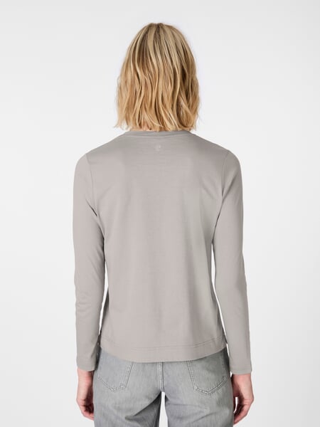 Damen-Langarmshirt Grau, Tragebild