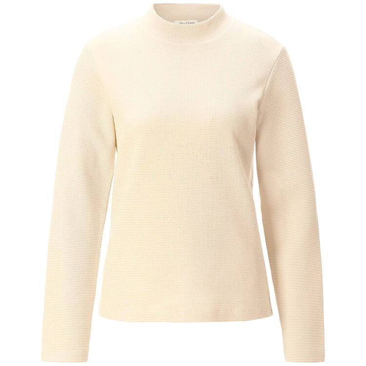 Dames glittershirt lange mouw, Natuur