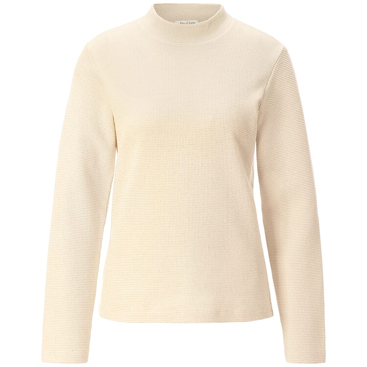 Dames glittershirt lange mouw, Natuur