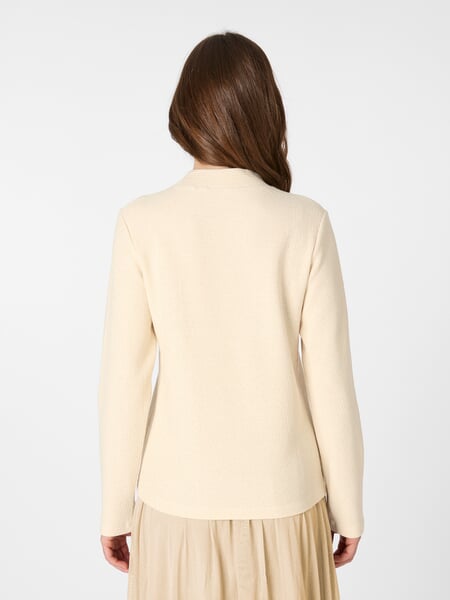 Ladies' glitter shirt long sleeve Natural, presented on a model