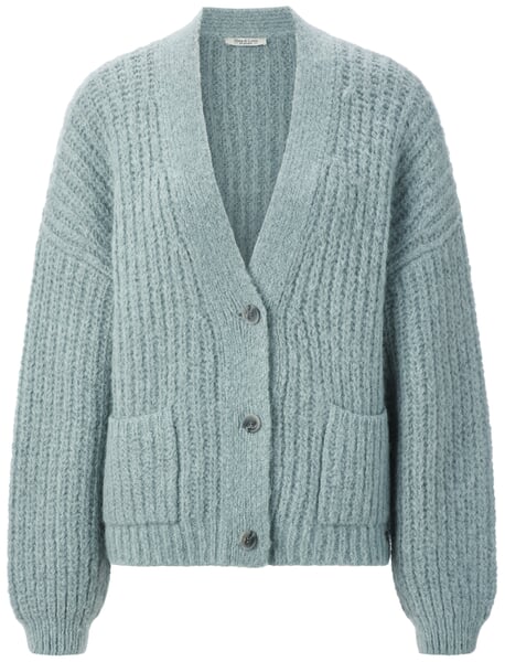 Ladies cardigan buttoned Petrol