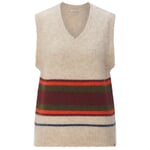 Pull-over rayé pour femme Crème-rouge vin