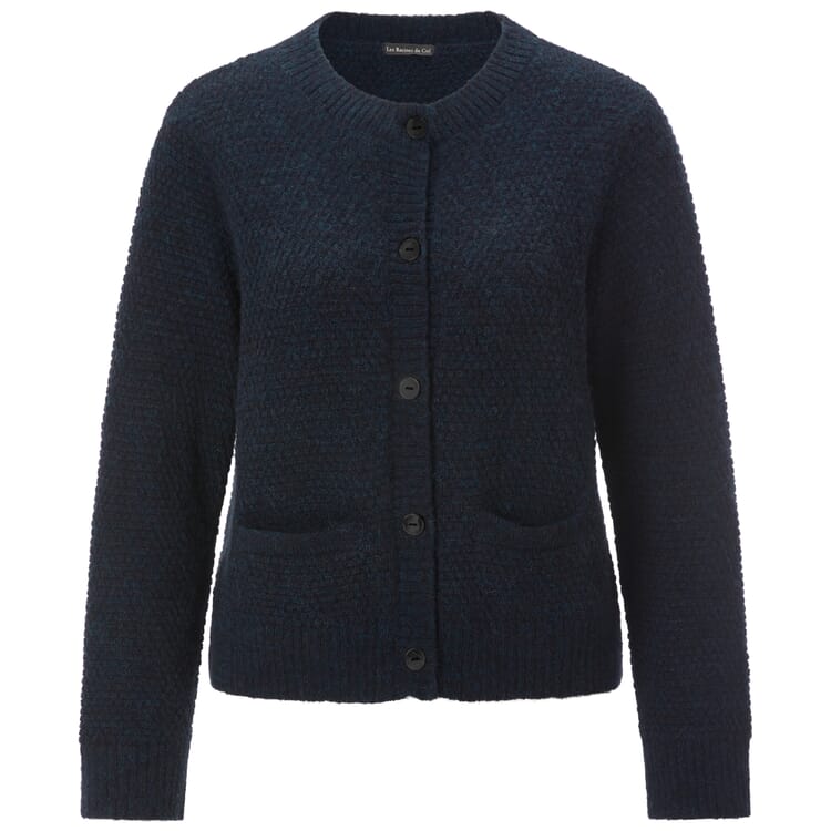 Damen-Strickjacke Alpaka, Dunkelblau