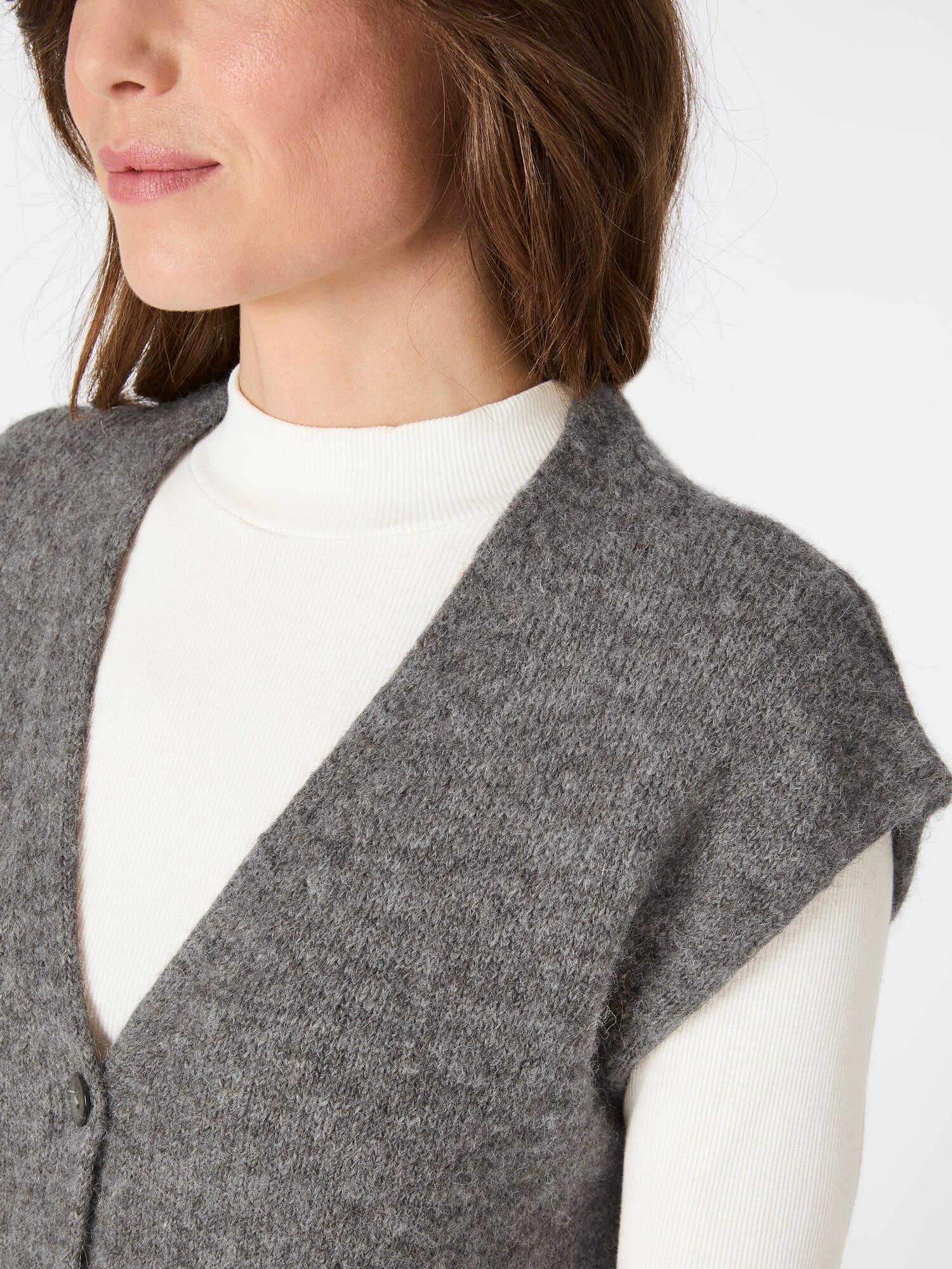 Ladies knitted vest alpaca, Taupe | Manufactum