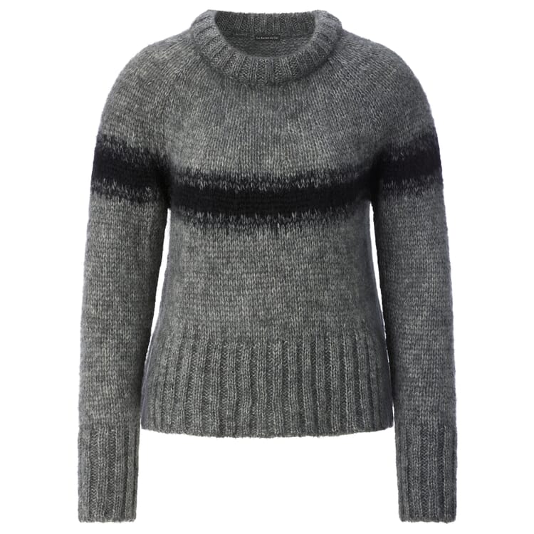 Damen-Jacquardpullover, Graumeliert