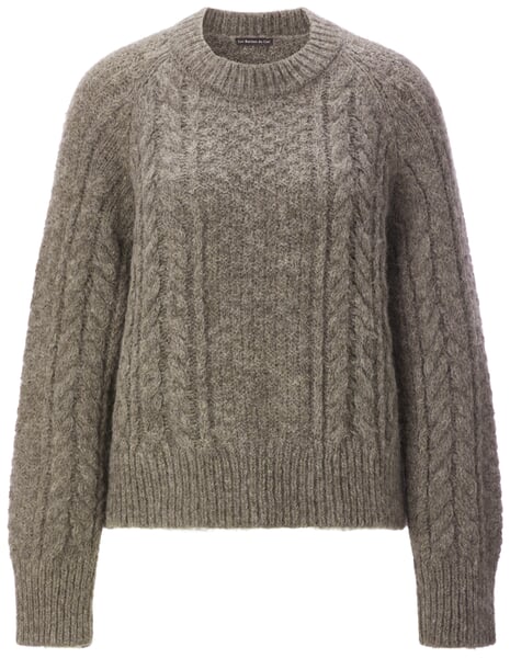 Women’s Alpaca Cable-Knit Sweater Taupe