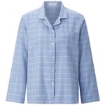 Damen-Flanellpyjama kariert Hellblau