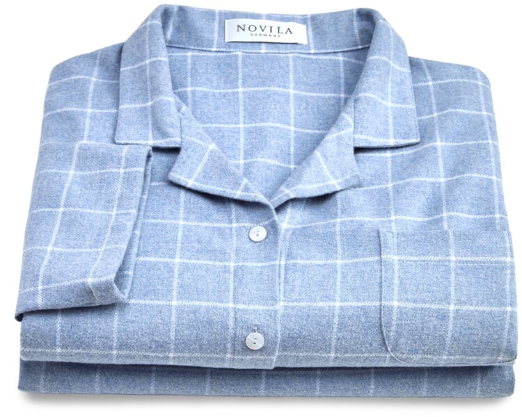 Women's Checkered Flannel Pajamas Light blue