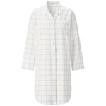 Camicia da notte da donna in flanella a quadri Bianco