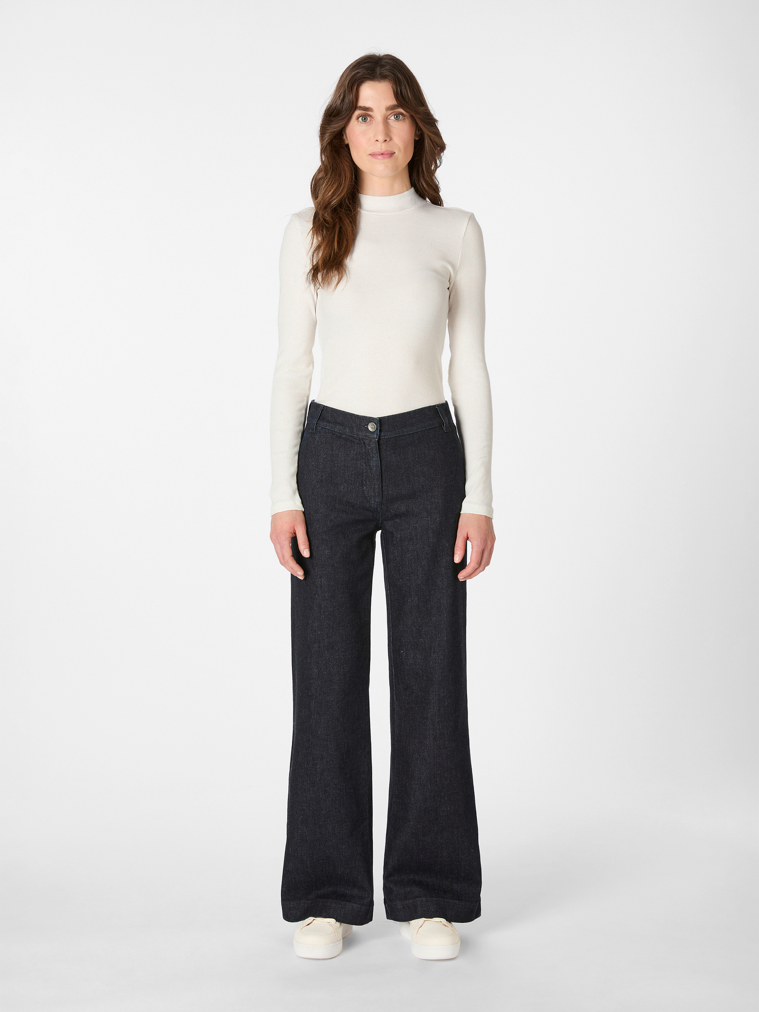 Vaqueros de mujer con contenido de lana Azul denim, Tragebild