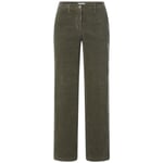 Dames Corduroy Broek Wijde Pijp Olive