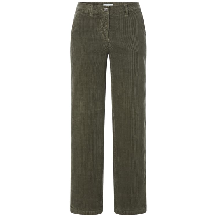 Dames Corduroy Broek Wijde Pijp, Olive