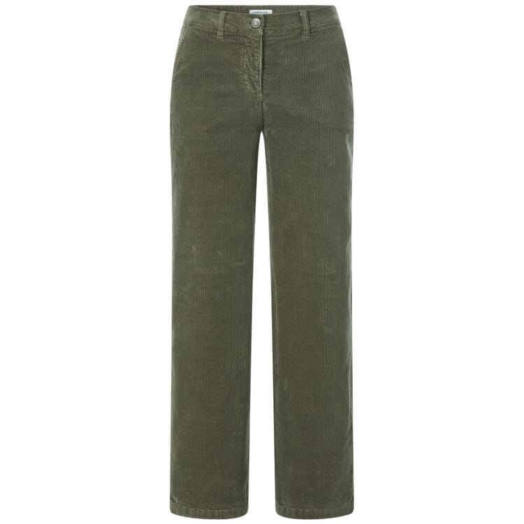 Pantalón ancho de pana para mujer, Oliva