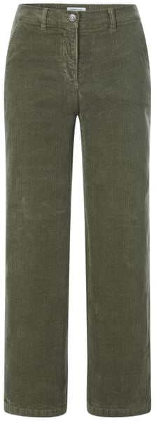 Pantaloni da donna in velluto a coste a gamba larga Oliva
