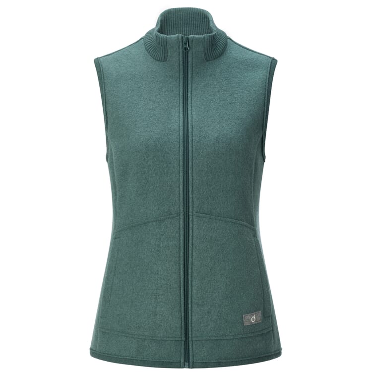 Damesgilet van scheerwol, Mintgroen