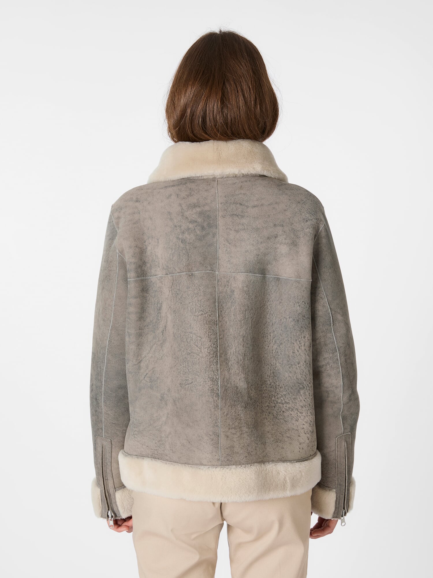Ladies reversible jacket lambskin, Light gray | Manufactum