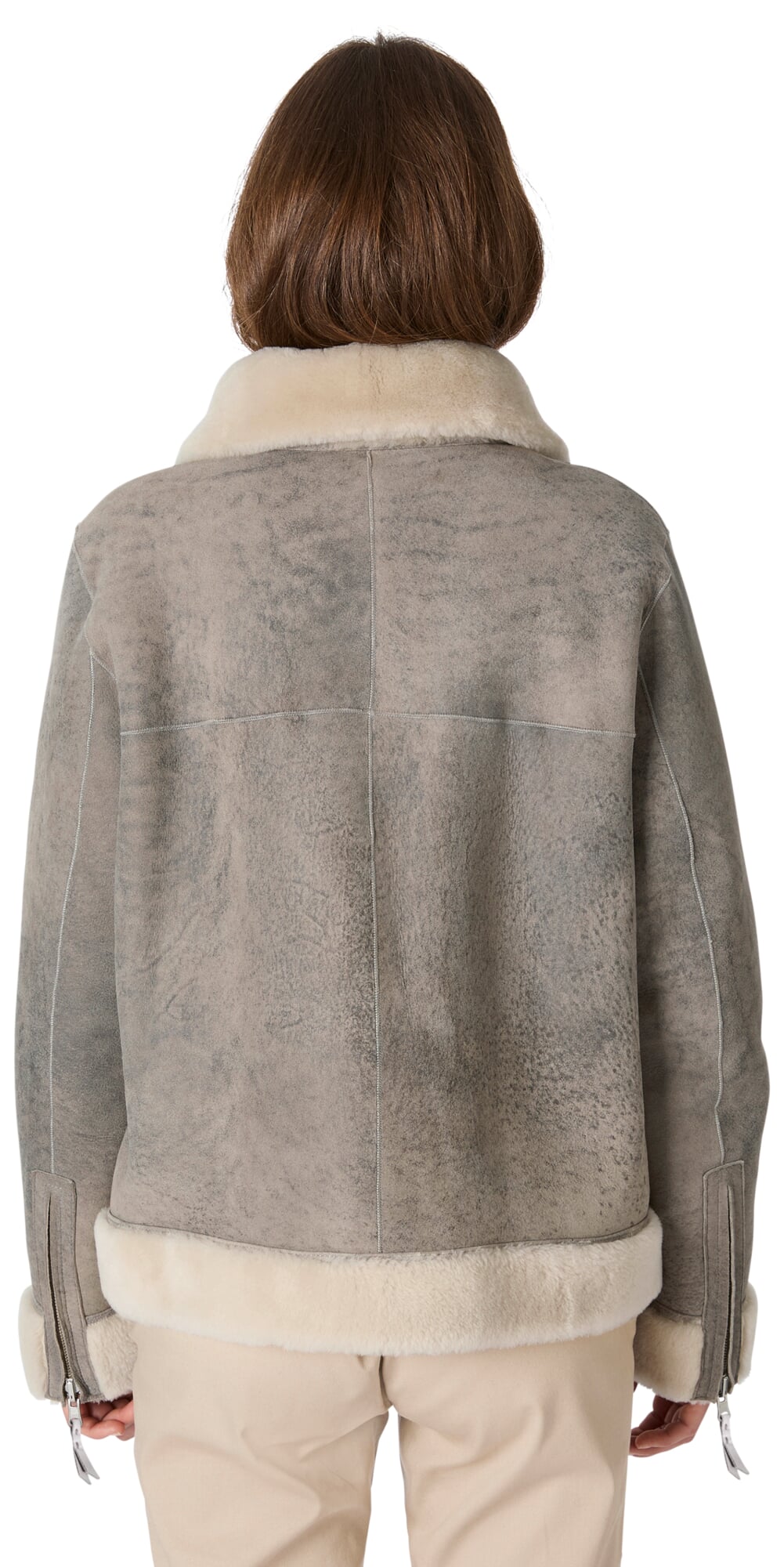 Ladies reversible jacket lambskin, Light gray | Manufactum