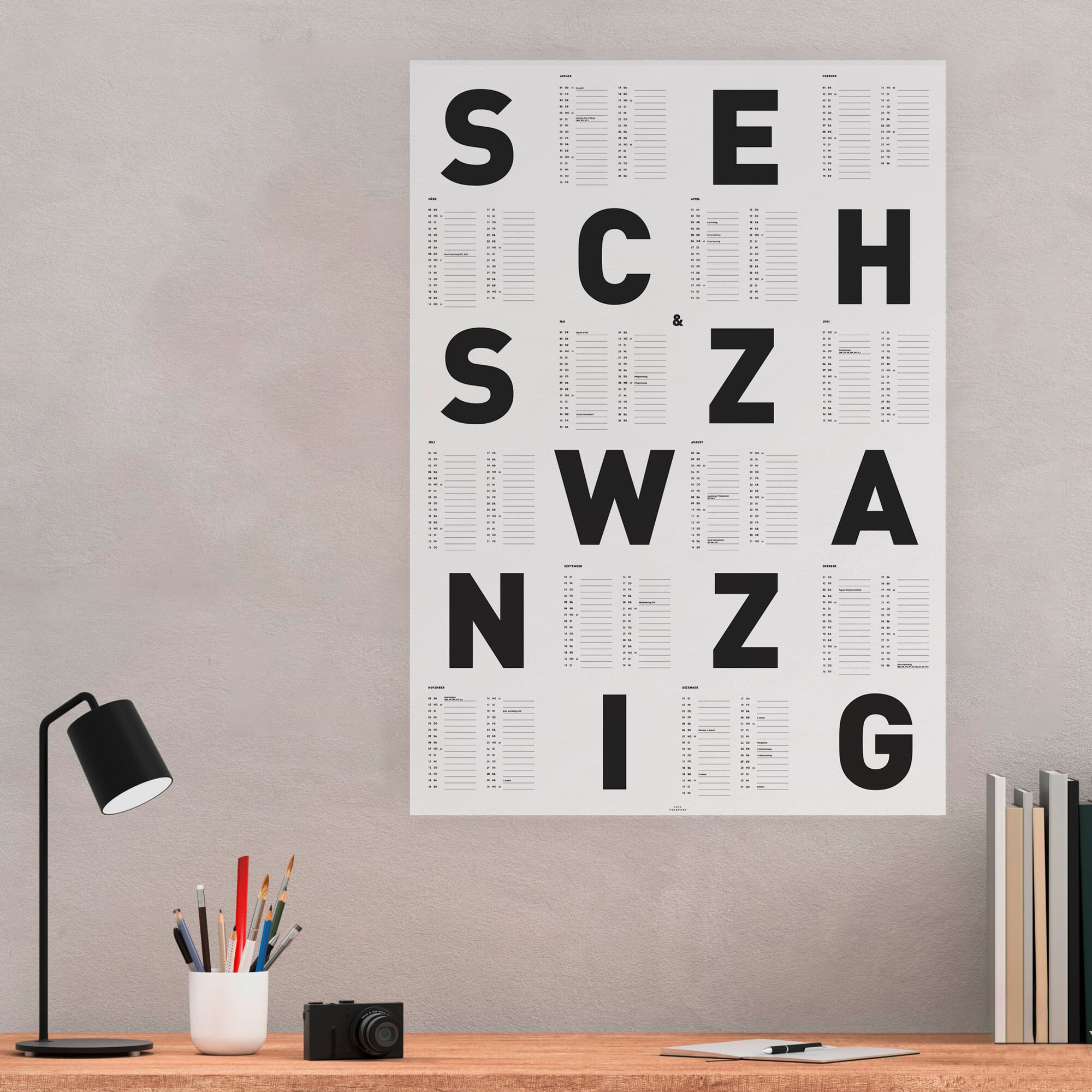 Wall calendar Mono 2026 | Manufactum