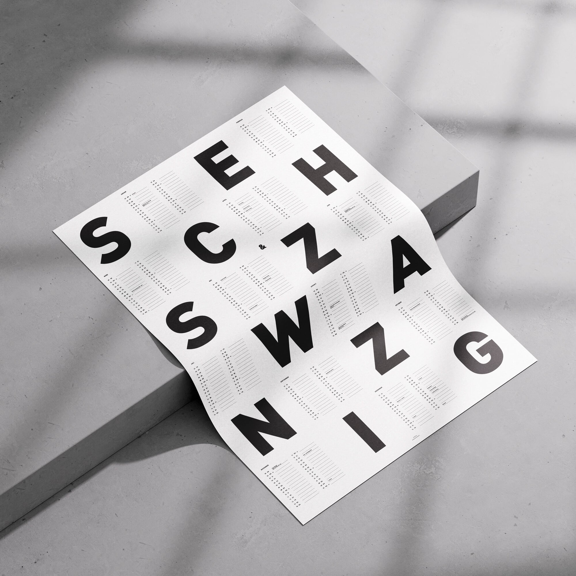 Wall calendar Mono 2026 | Manufactum