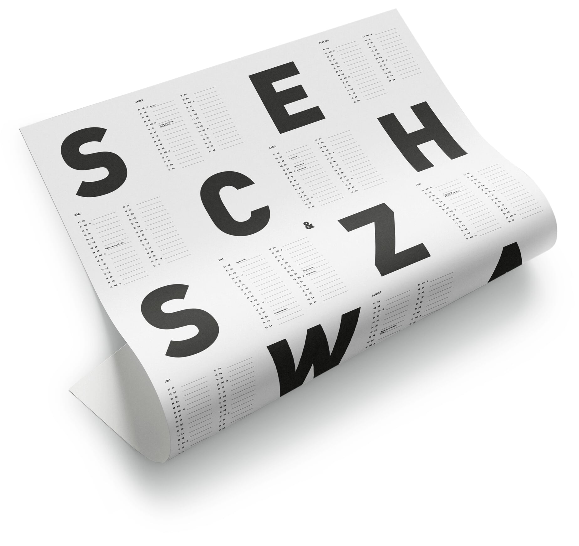 Wall calendar Mono 2026 | Manufactum