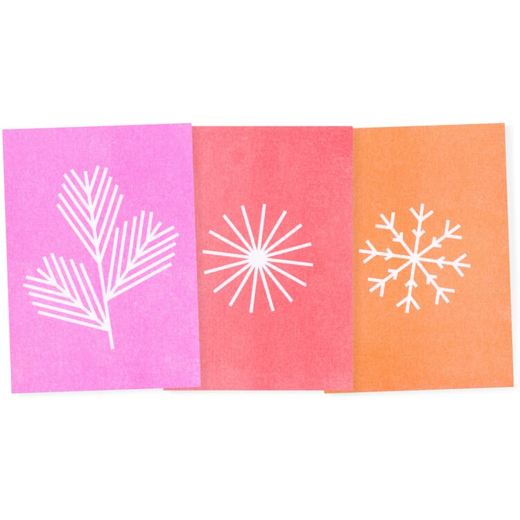 Set de cartes postales Riso Hiver, Graphique néon