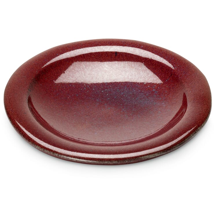 Assiette à bougies faite à la main, Rouge foncé