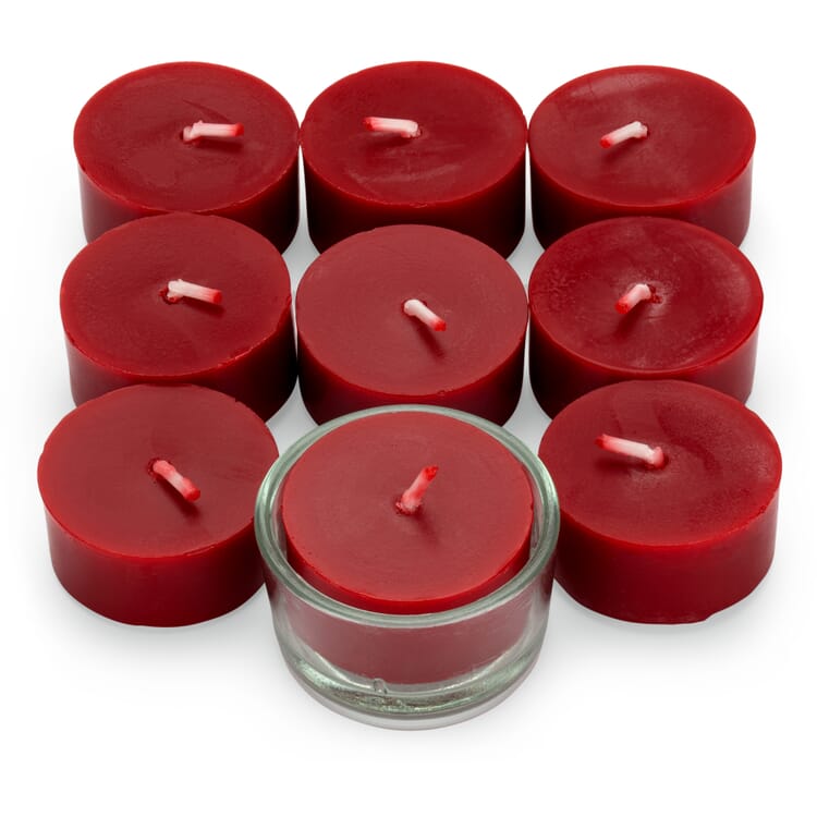 Bougies à chauffe-plat en cire d'abeille rouge