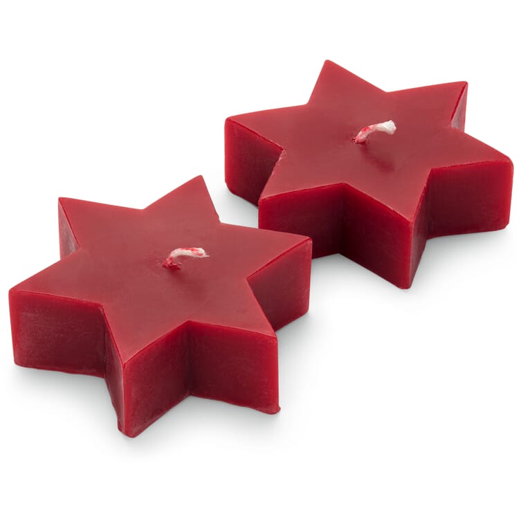 velas de té de cera de abeja en forma de estrella, Rojo