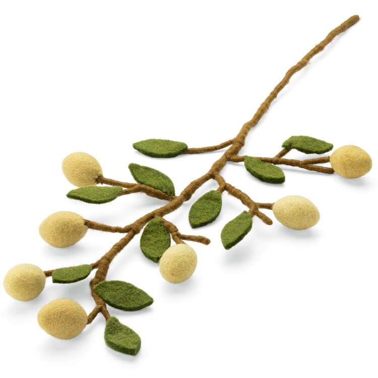 Branche de citron en feutre