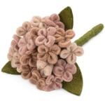 Filt med hortensiablomst Lyserød