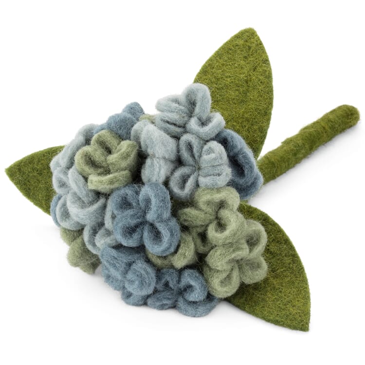 Filt med hortensiablomst, Blå