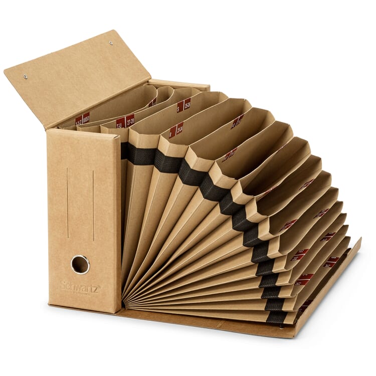 Classeur à compartiments en carton, Marron