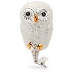 Hibou des neiges en verre de Lauscha traditionnel