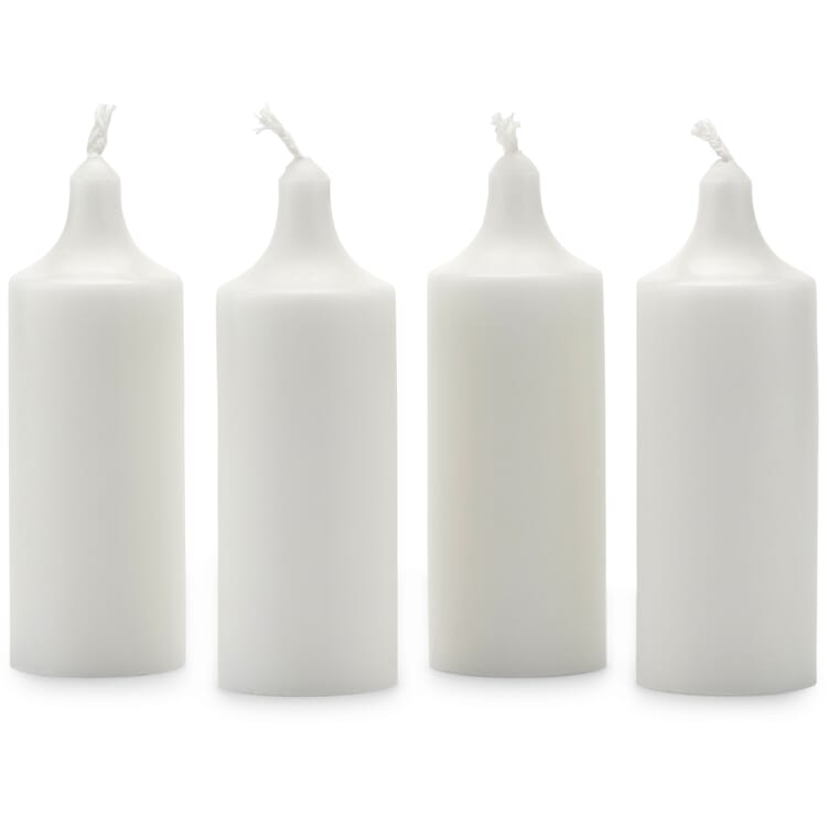 Fyrfadslys støbt i høj hvid