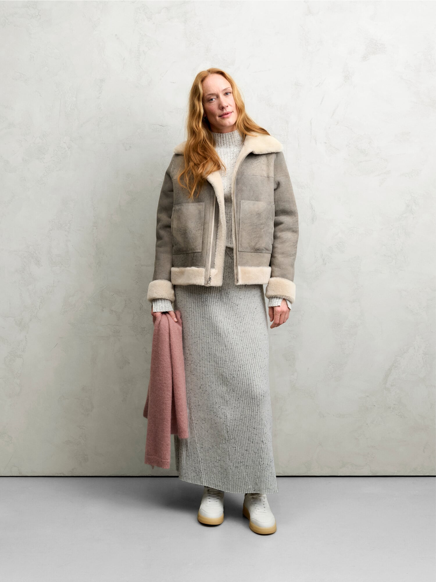 Ladies reversible jacket lambskin, Light gray | Manufactum