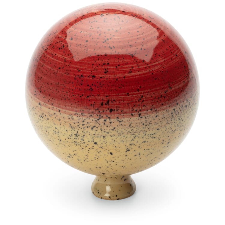 Boule de jardin en céramique, Rouge et jaune