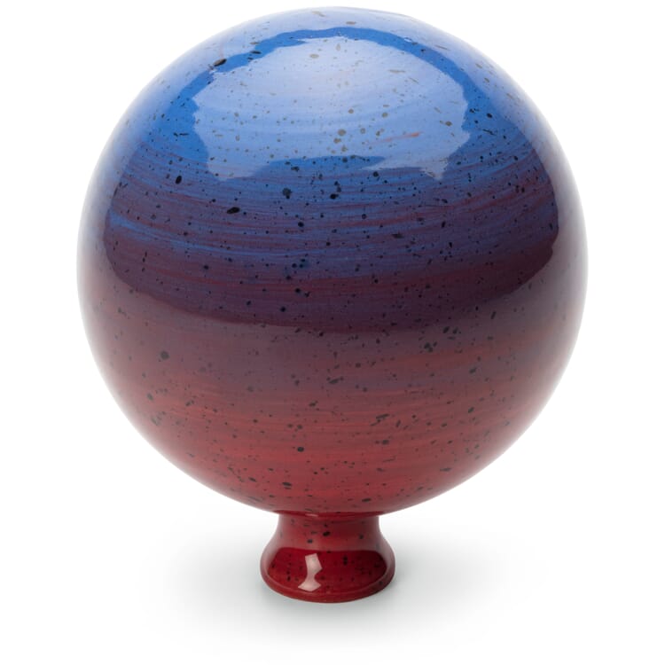 Boule de jardin en céramique, Bleu-Rouge