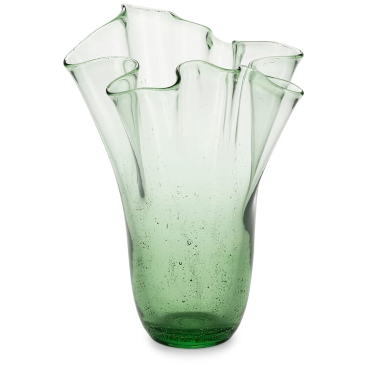 Vase plissé en verre de la forêt de Thuringe