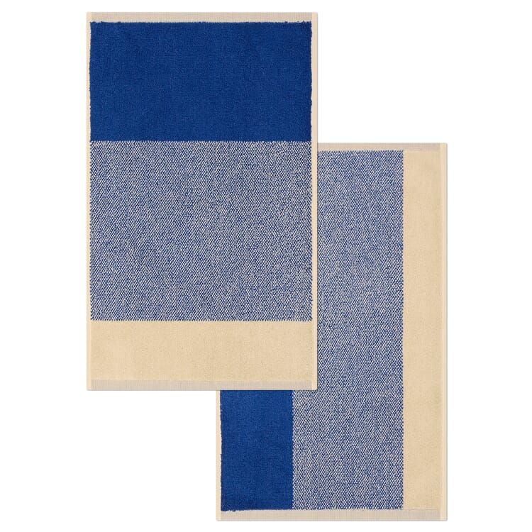 Blend handdoek serie, Blue-Ecru