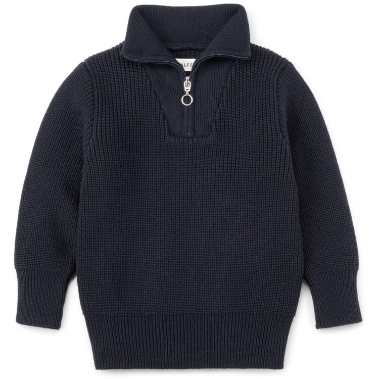 Pull-col roulé pour enfants en laine mérinos, Marine