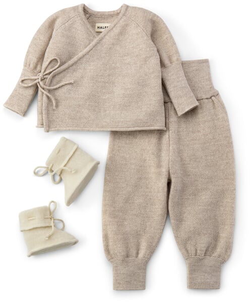 Baby-Bundhose Merinowolle Beige