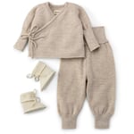 Baby-Bundhose Merinowolle Beige