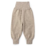 Pantalones con cintura para bebés de lana merina Beige