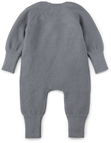Grenouillère pour bébé en laine mérinos Bleu fumé